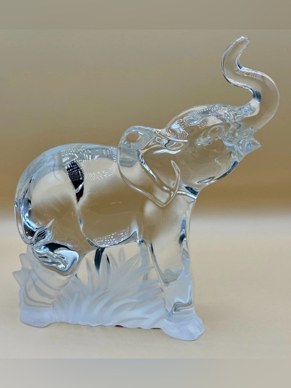 1995 Lenox Standing Elephant Fine Crystal Figurine-Frosted Bottom-Retired